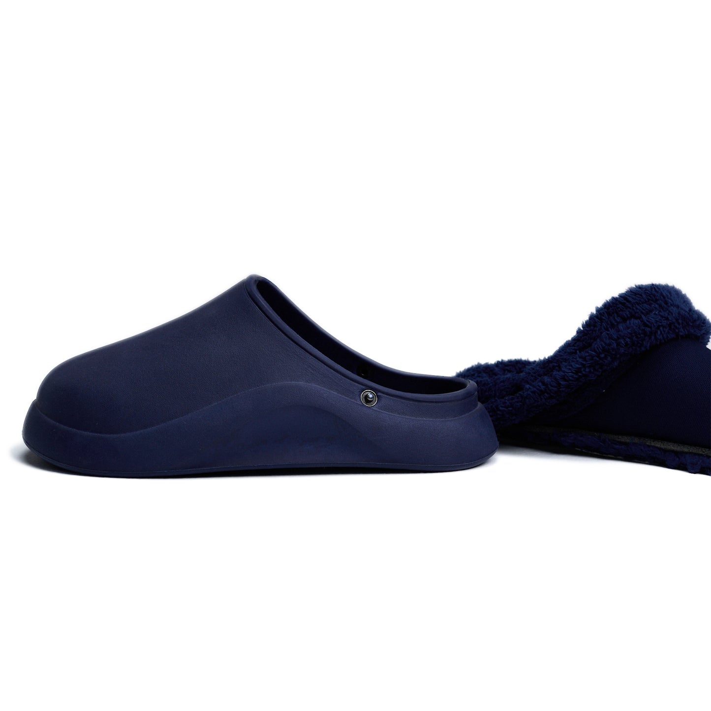 Navy Plain Mega Clog Slipper