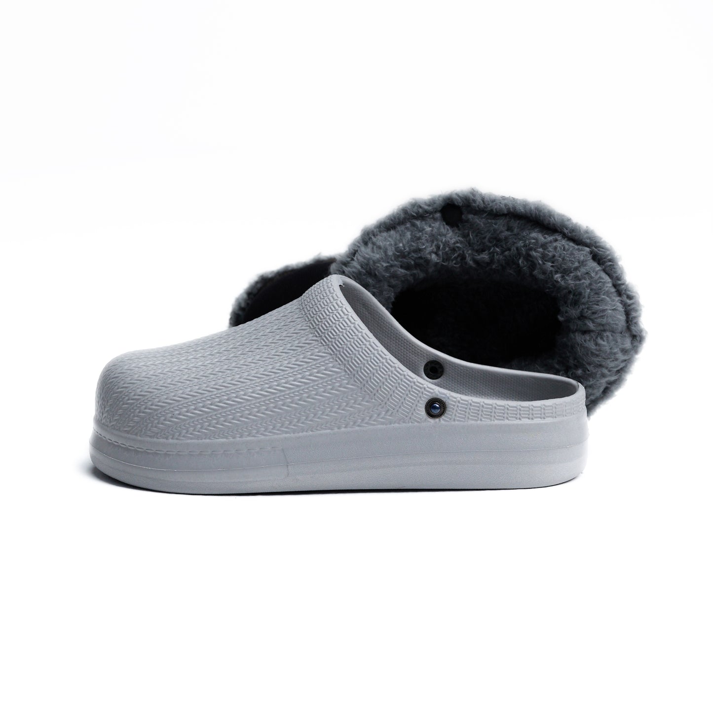 Gray Textured Rubber Sabo Clog for Teen Girls