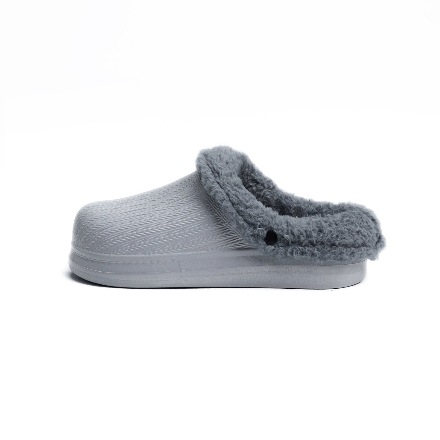 Gray Textured Rubber Sabo Clog for Teen Girls