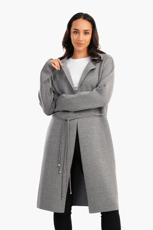 Coat With Thin Belt