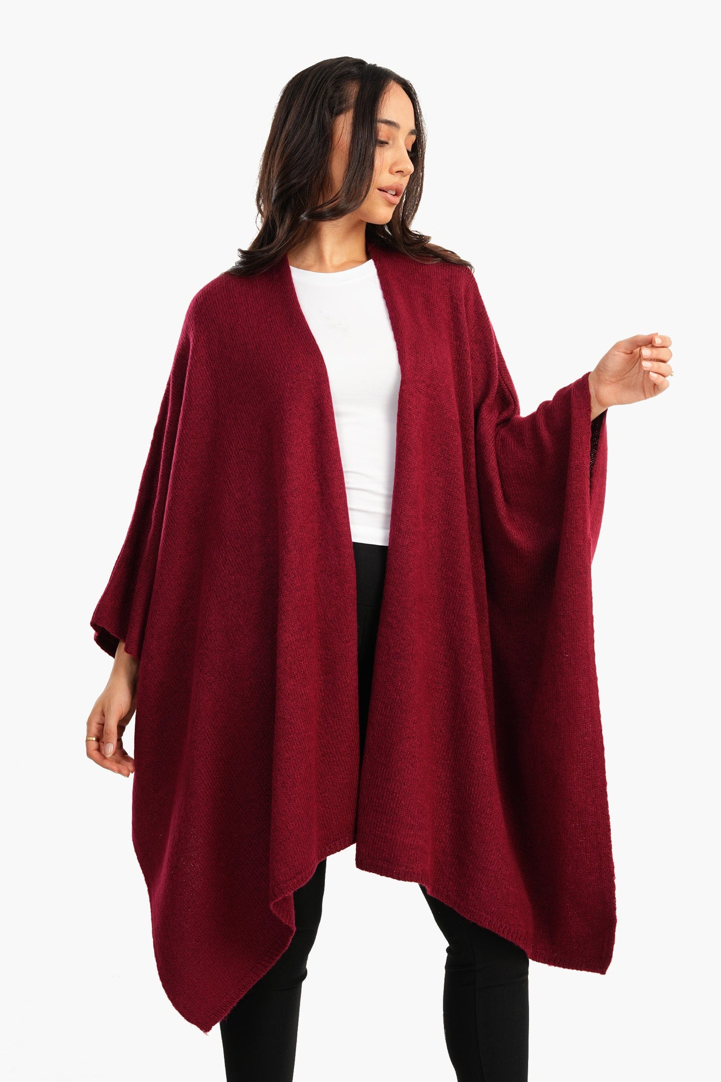 Carina Wool Knitted Poncho