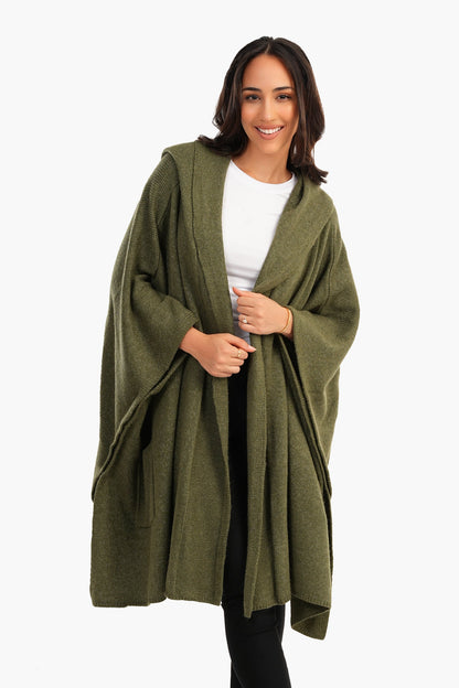 Carina Knitted Hooded Poncho