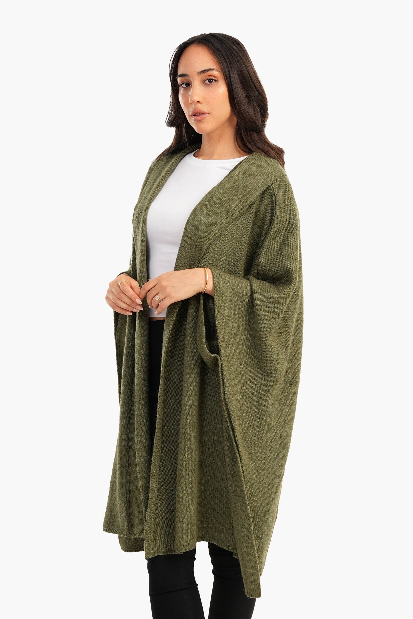 Carina Knitted Hooded Poncho