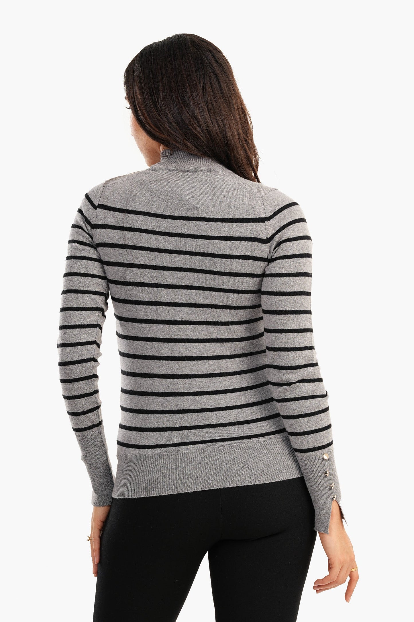 Carina Pullover with Horizontal Stripes