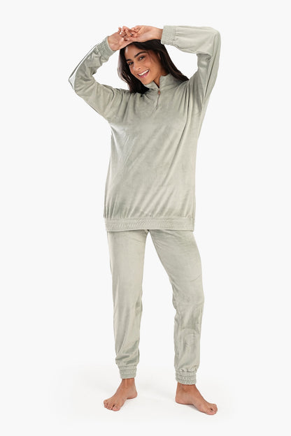 طقم بيجامة بأكمام مرنة