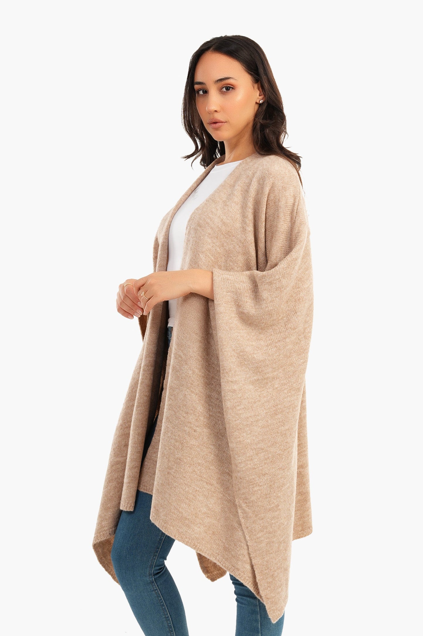 Carina Wool Knitted Poncho