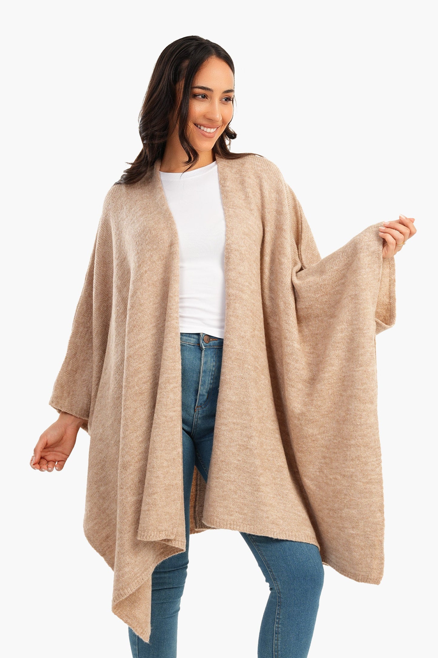 Carina Wool Knitted Poncho