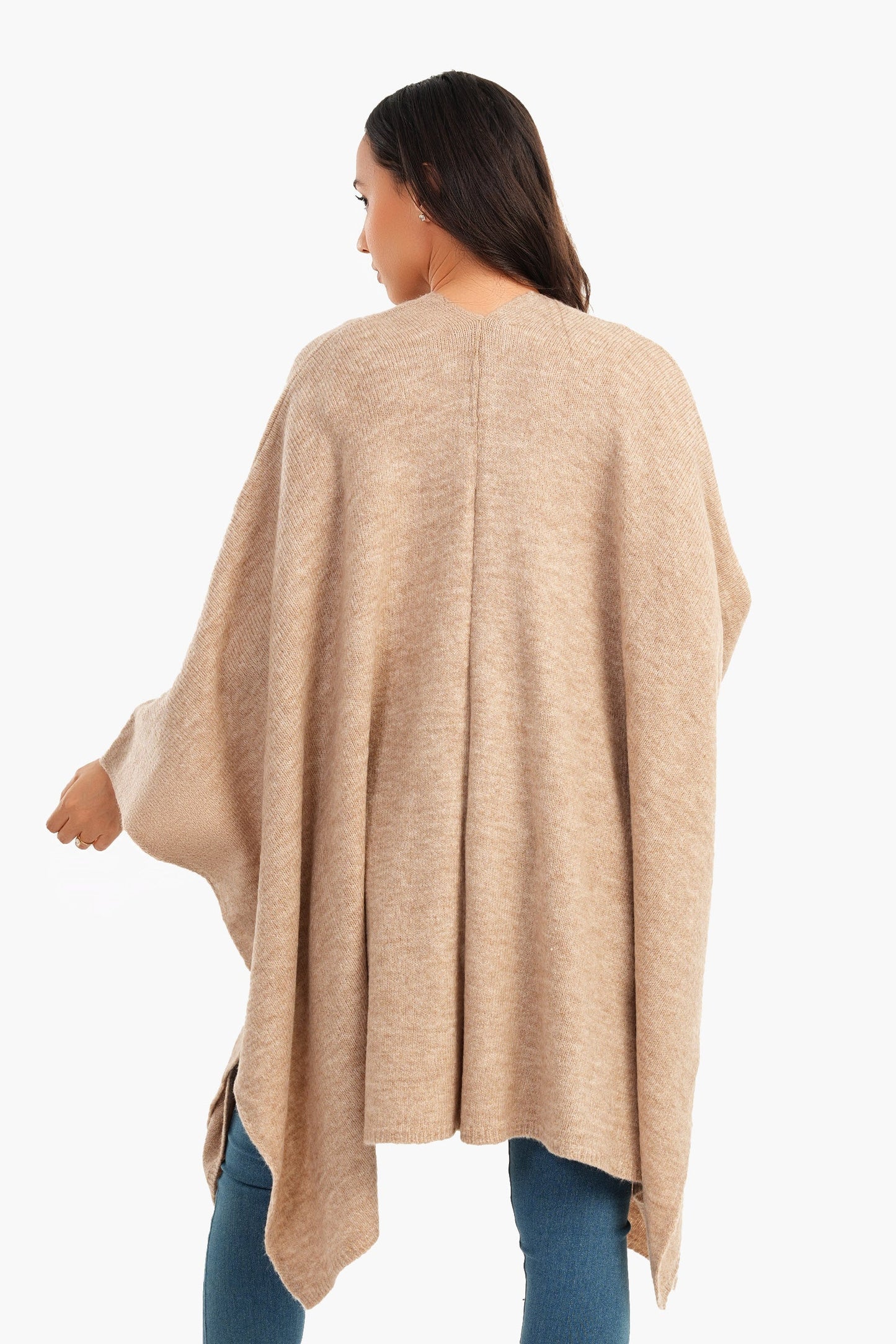 Carina Wool Knitted Poncho