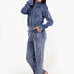 Velvet Stand Collar Pyjama Set