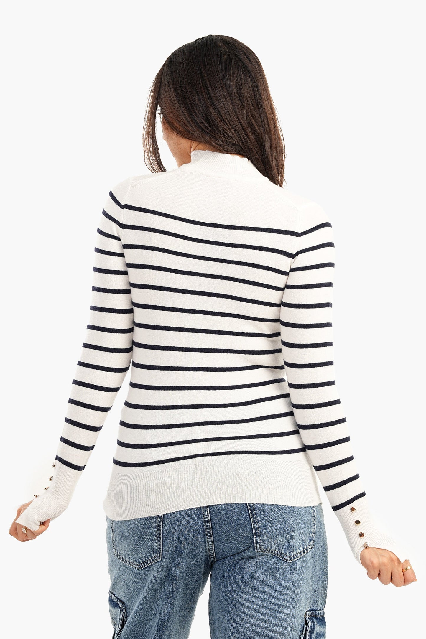 Carina Pullover with Horizontal Stripes