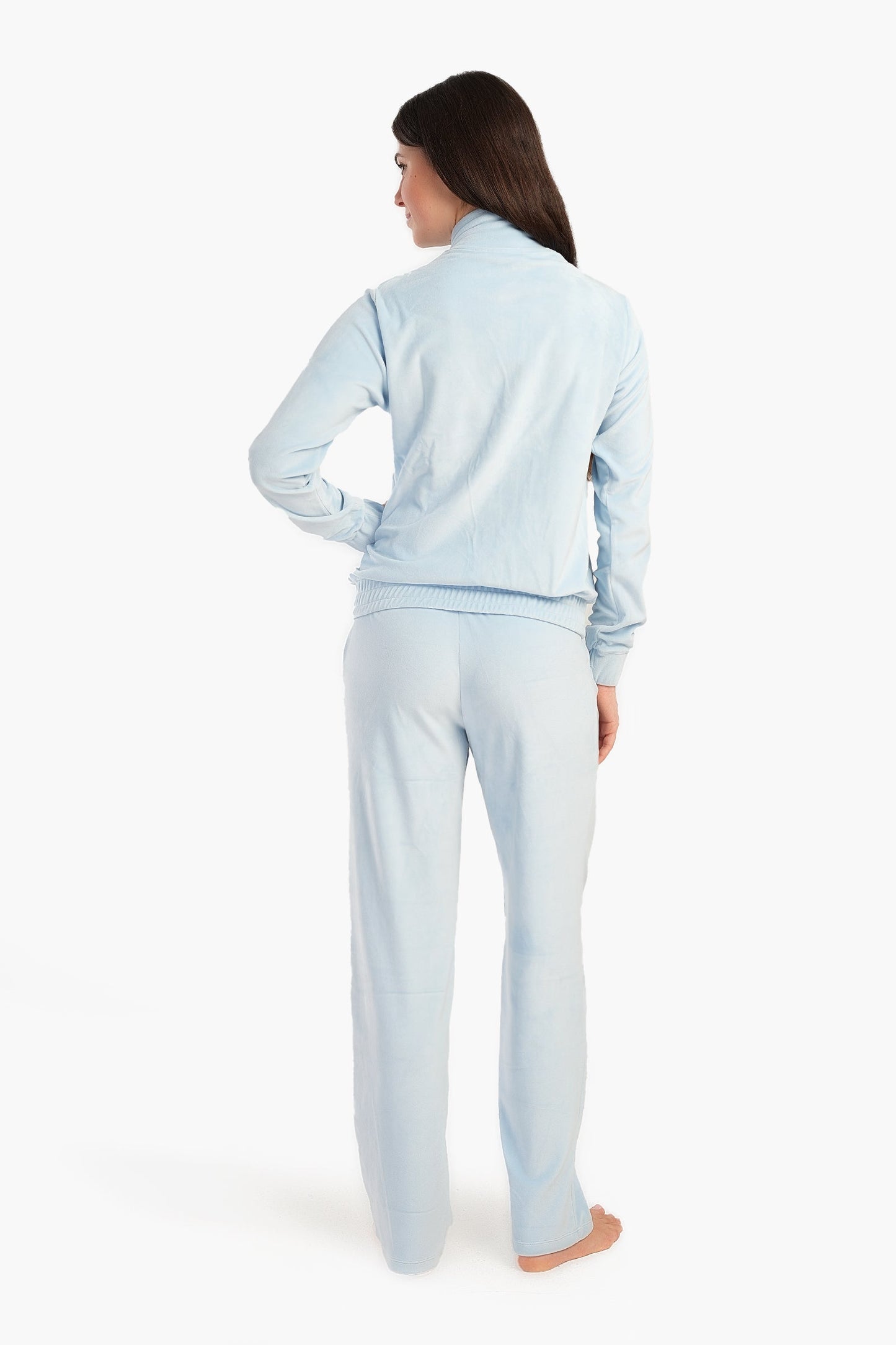 Light Blue Queen Embroidery Pyjama Set