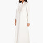 Off White Stand Collar Nightgown