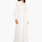 Off White Stand Collar Nightgown