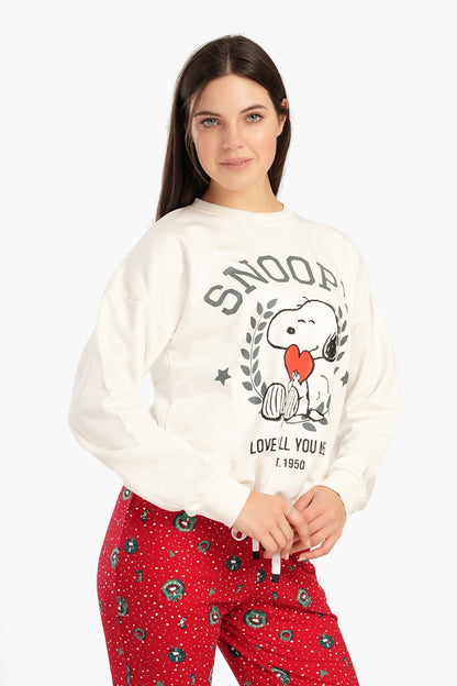 بلوزة بيجاما بأكتاف منسدلة