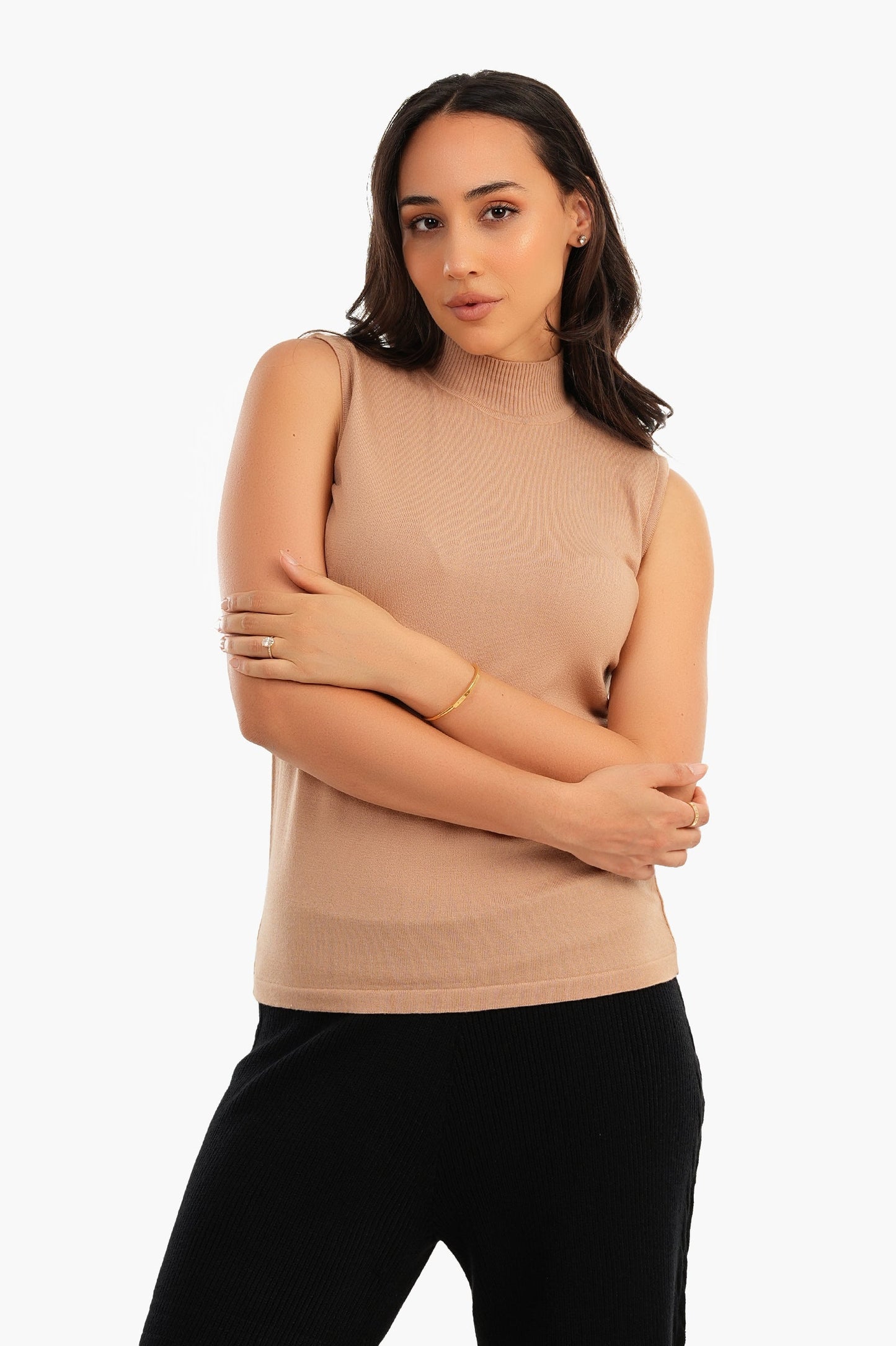 Carina Sleeveless High Neck Pullover