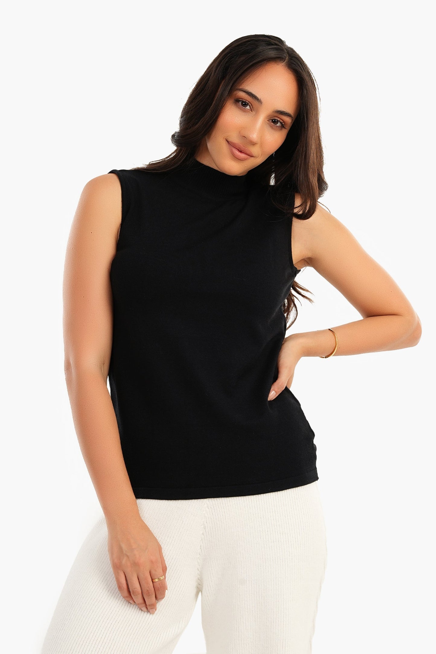 Carina Sleeveless High Neck Pullover