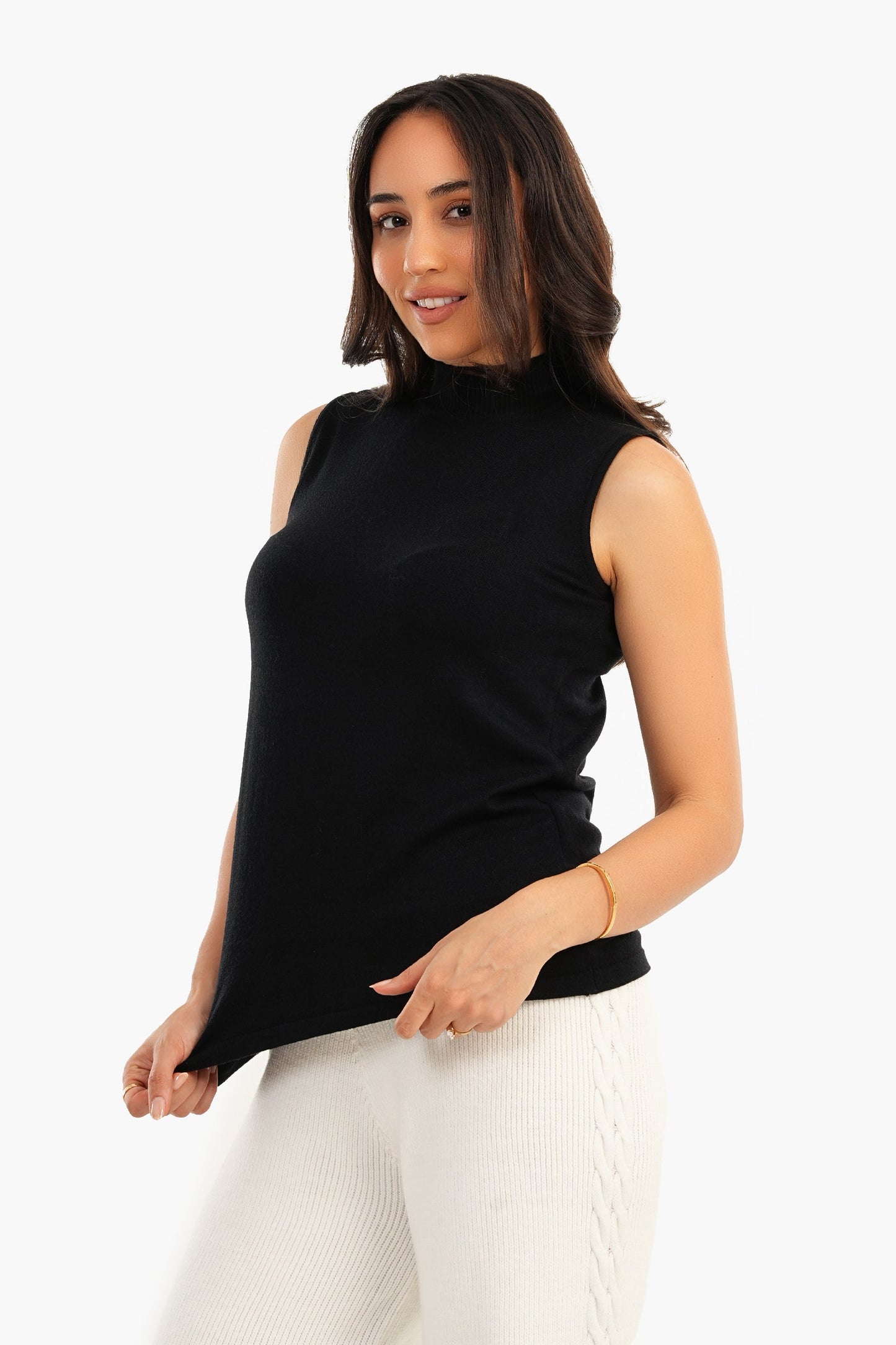 Carina Sleeveless High Neck Pullover