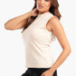 Beige High Neck Slim Fit Top