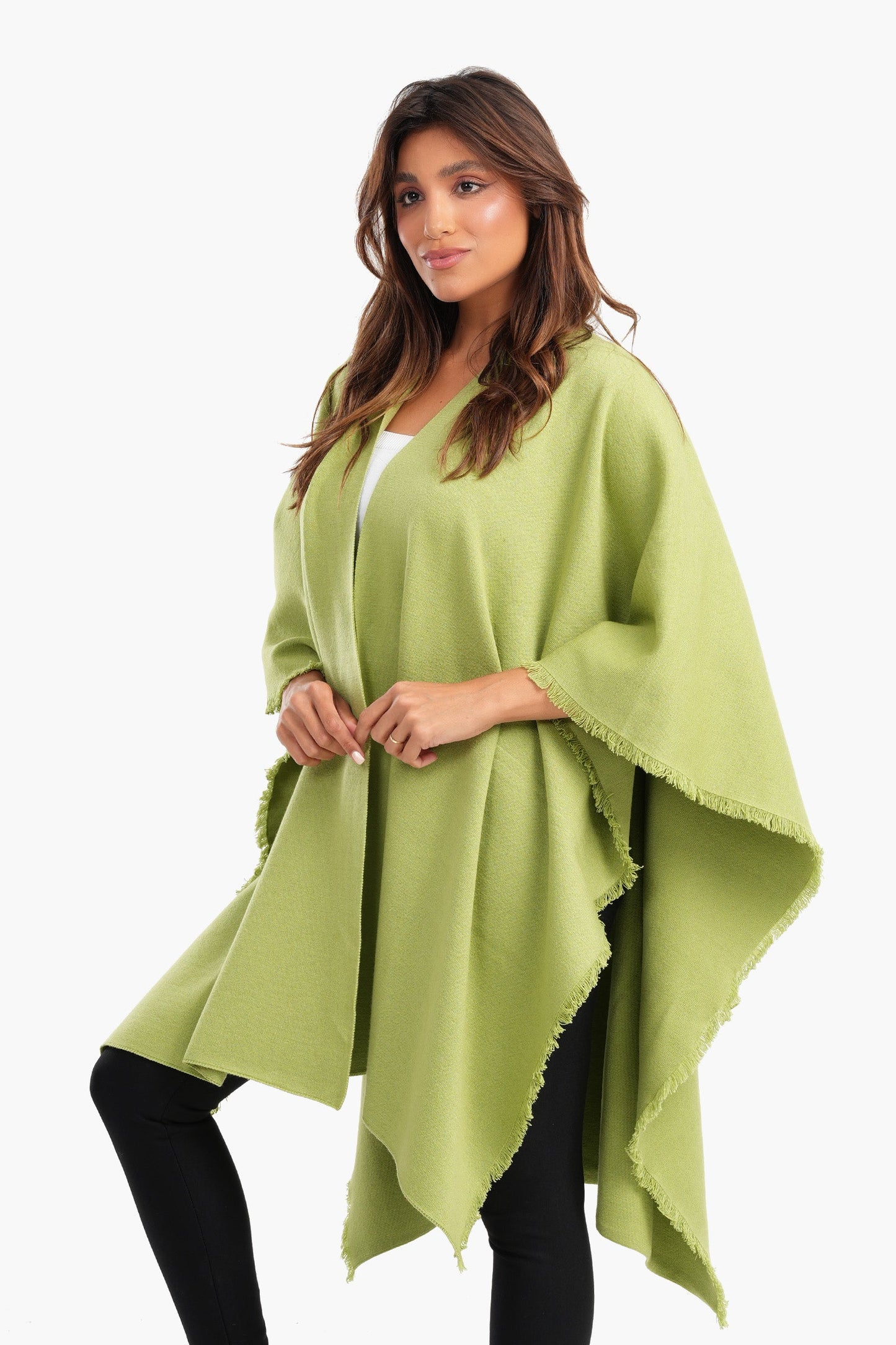 Carina Loose Fit Solid Pattern Poncho