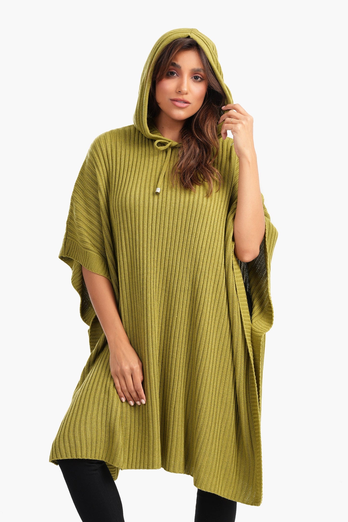 Carina Hooded Poncho with Knee Length