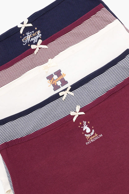 مجموعة من 5 سراويل داخلية كاملة ملونة