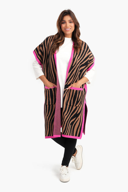 Carina Zebra Print Wool Vest