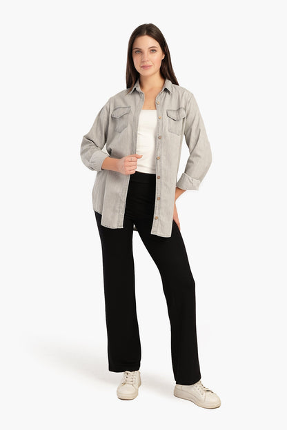 بنطلون سادة بقصّة مستقيمة