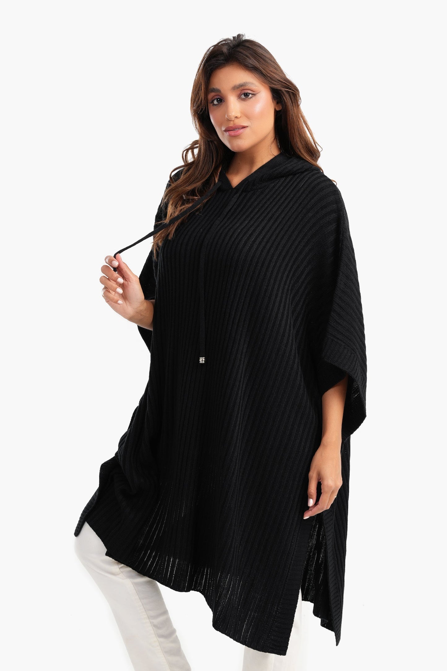 Carina Hooded Poncho with Knee Length