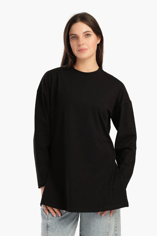 Dropped Shoulder Plain T-Shirt