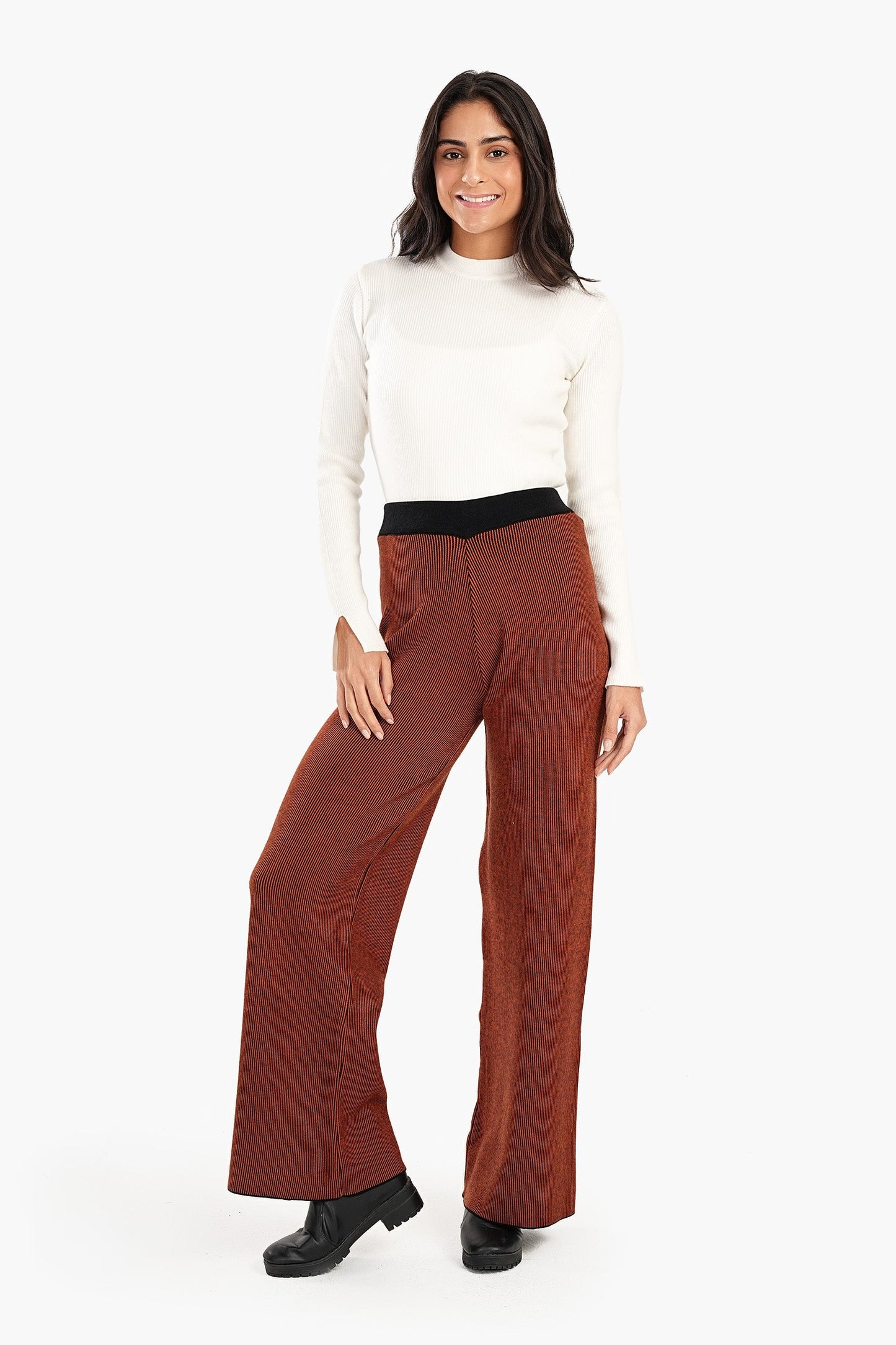 Ribbed Pattern Wide Leg Lounge Pants