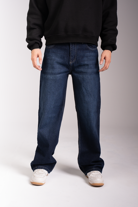 Wide Leg Jeans, Dark Blue