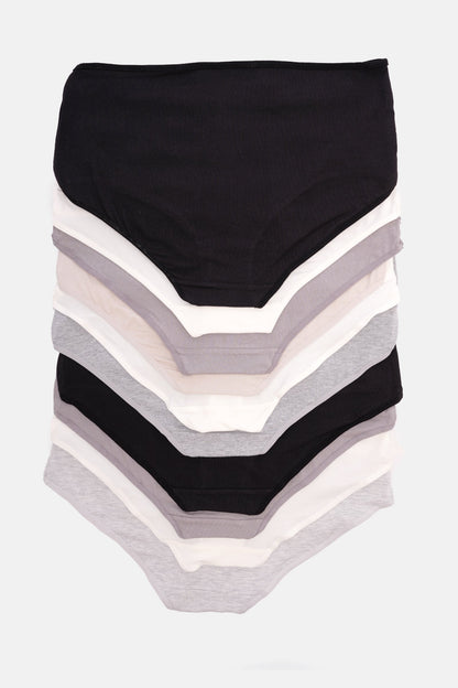 عبوة من 10 سراويل داخلية كاملة ملونة