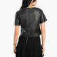 Short Sleeves Leather Top