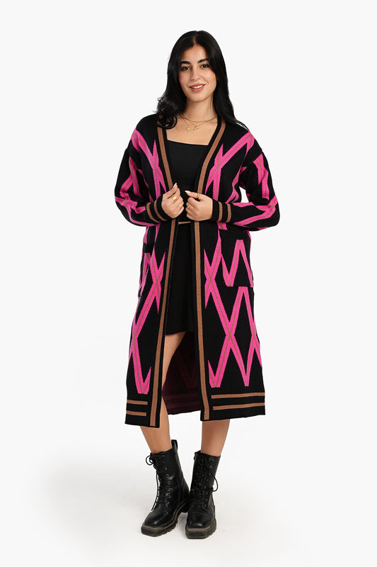 كارديجان صوف بنقشة أرجيل