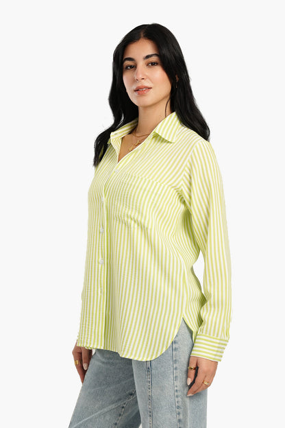 قميص مخطط عالي ومنخفض