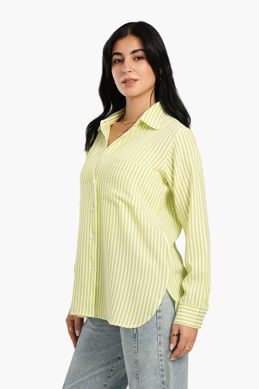 قميص مخطط عالي ومنخفض