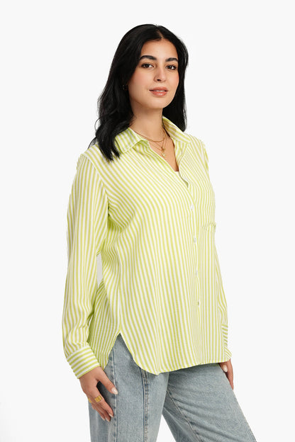 قميص مخطط عالي ومنخفض