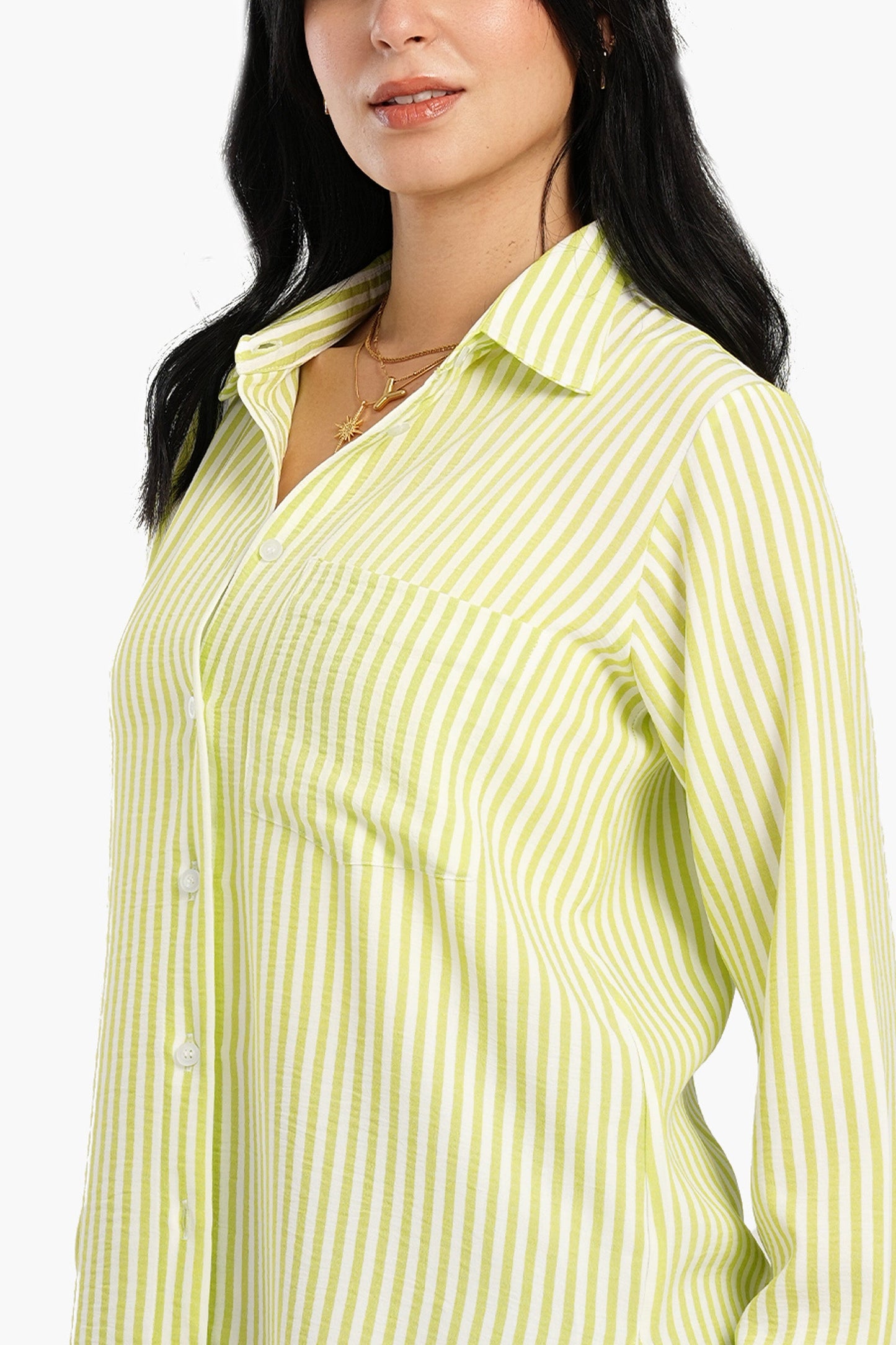 قميص مخطط عالي ومنخفض