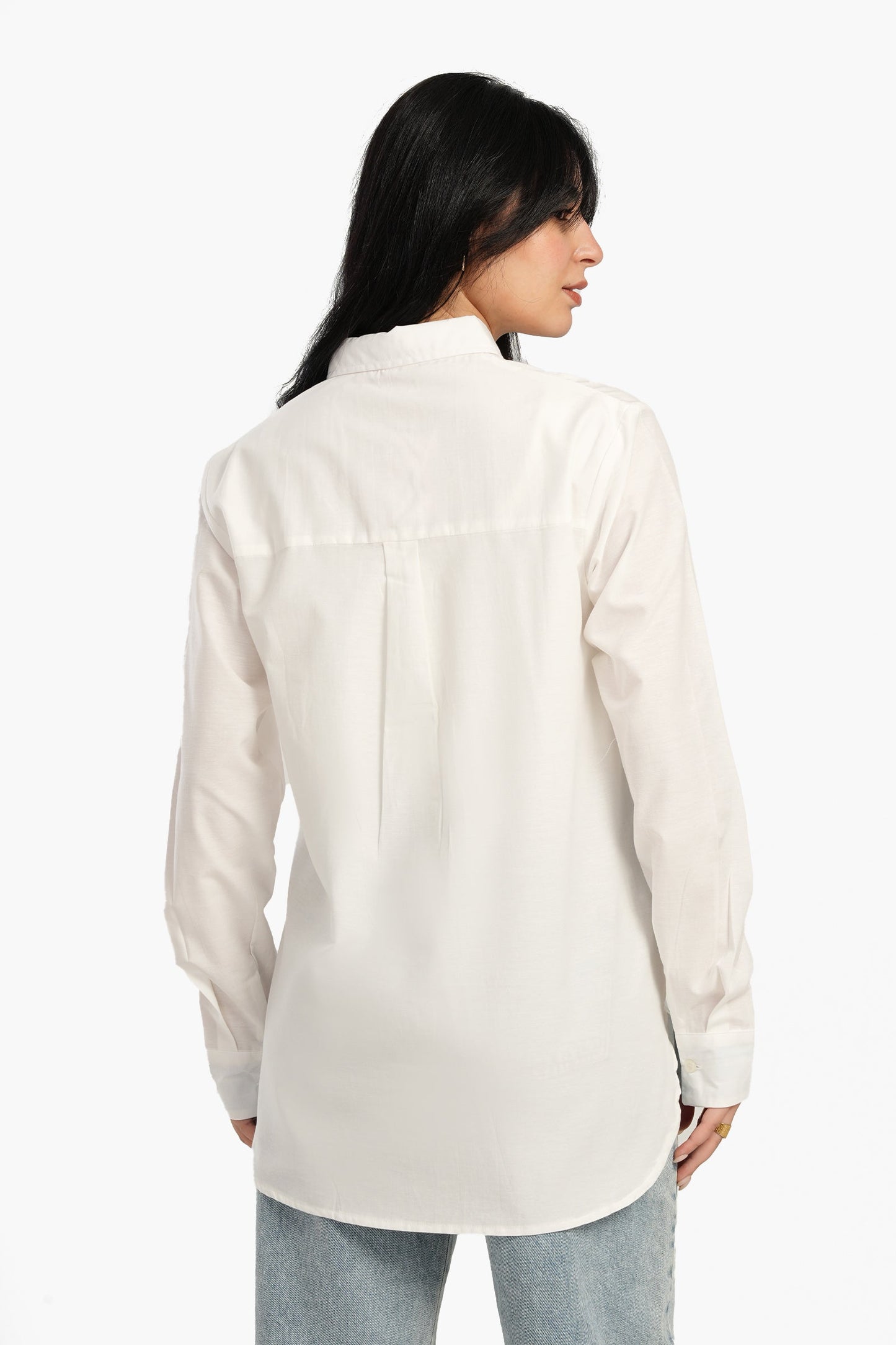 قميص بوبلين أبيض عاجي