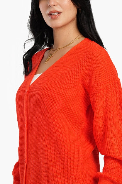 كارديجان تريكو ذو أكتاف منسدلة