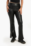 Black Leather Flare Pants