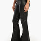 Black Leather Flare Pants