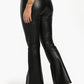 Black Leather Flare Pants