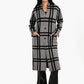 Plaid Pattern V-Neck Coat