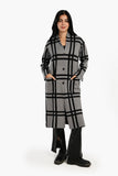 Plaid Pattern V-Neck Coat