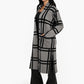 Plaid Pattern V-Neck Coat