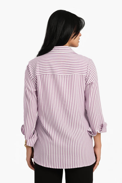 قميص مخطط عالي ومنخفض