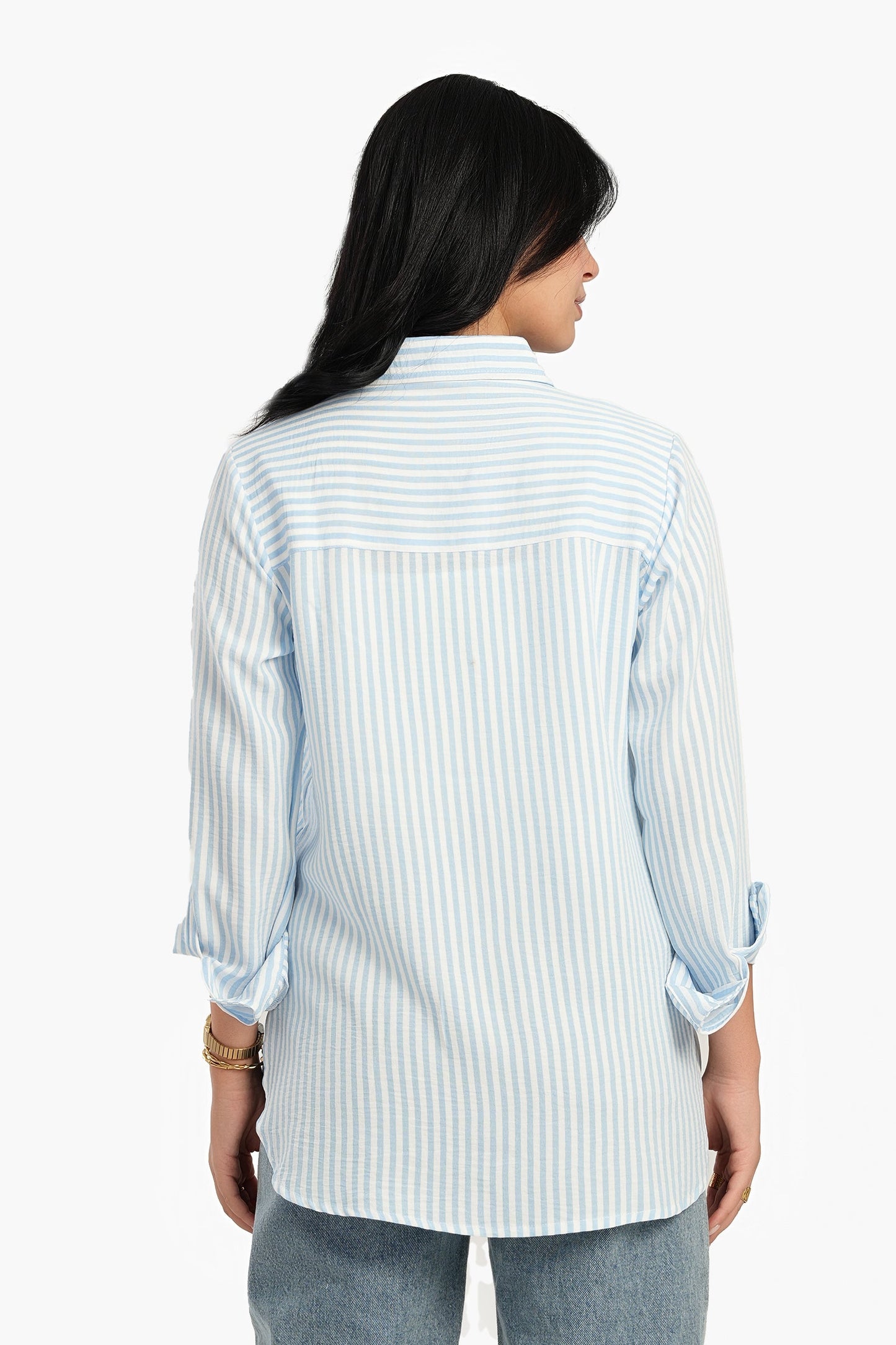 قميص مخطط عالي ومنخفض