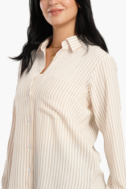 قميص مخطط عالي ومنخفض