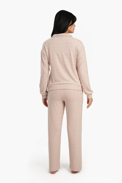 طقم بيجامة بسحاب نصفي